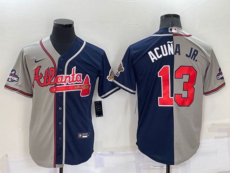 Men Atlanta Braves #13 Acuna jr blue grey Game Nike 2022 MLB Jersey->minnesota twins->MLB Jersey